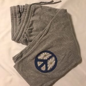 Lauren Moshi peace sign grey sweatpants